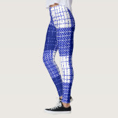 Blue and White Bold Checkered Plaid Design  Leggings (Links)