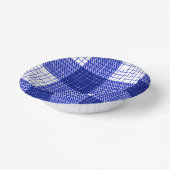 Blue and White Bold Checkered Plaid Design  Pappteller (Gewinkelt)