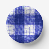 Blue and White Bold Checkered Plaid Design  Pappteller (Vorderseite)