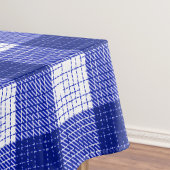 Blue and White Bold Checkered Plaid Design Tischdecke