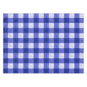 Blue and White Bold Checkered Plaid Design  Tischdecke (Vorderseite (Horizontal))