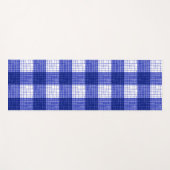 Blue and White Bold Checkered Plaid Design  Yogamatte (Vorderseite (Horizontal))