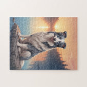 Blue and white Border Collie Puzzle (Horizontal)