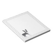 Blue and White Boston Terrier Cartoon Dog & Paws Notizblock (angewinkelt)