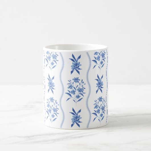 Blue and White Botanical Mug Kaffeetasse (Mittel)