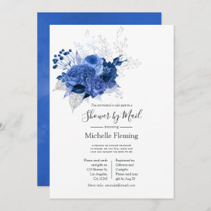 Blue and White Bridal or Baby Showroom by Mail Einladung