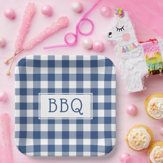 Blue and White Buffalo Karo GRILLEN Party Pappteller (Party)