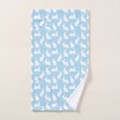 Blue And White Bunny Pattern Cute Easter Badhandtuch Set (Handtuch)