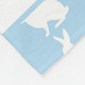 Blue And White Bunny Pattern Cute Rabbits And Name Fleecedecke (Ecke)