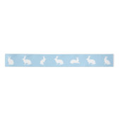 Blue And White Bunny Silhouettes Cute Easter Satinband (Vorderseite)