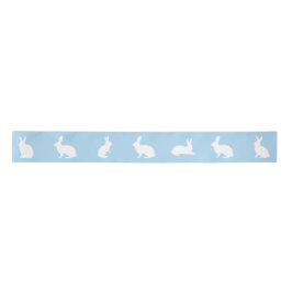 Blue And White Bunny Silhouettes Cute Easter Satinband