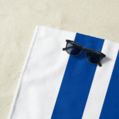 Blue And White Cabana Stripe Personalized Name Strandtuch (Beispiel)