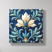 Blue and White Ceramic Floral Leinwanddruck (Vorderseite)
