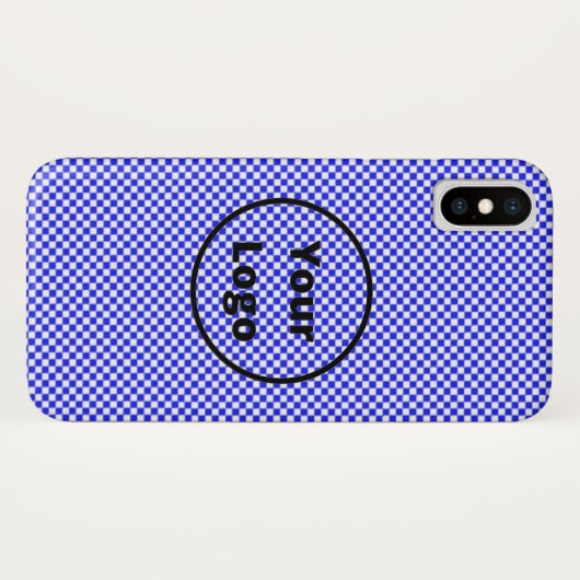 Blue and white checker board pattern Case-Mate iPhone hülle (Rückseite (Horizontal))