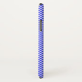 Blue and white checker board pattern Case-Mate iPhone hülle (Hinten/Rechts)