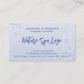 Blue And White Cherry Blossom Nature Spa Visitenkarte (Rückseite)