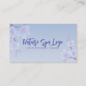 Blue And White Cherry Blossom Nature Spa Visitenkarte (Vorderseite)