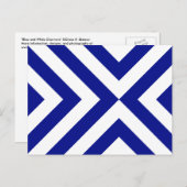 Blue and White Chevrons Postcard Postkarte (Vorne/Hinten)
