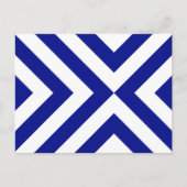 Blue and White Chevrons Postcard Postkarte (Vorderseite)