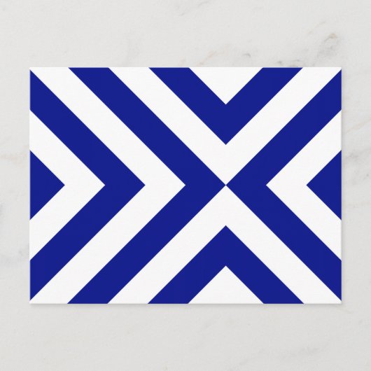 Blue and White Chevrons Postcard Postkarte (Vorderseite)