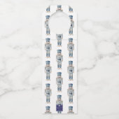 Blue and White Chinoiserie Christmas Nutcracker Flaschenanhänger (Rückseite)