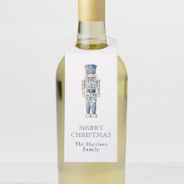 Blue and White Chinoiserie Christmas Nutcracker Flaschenanhänger