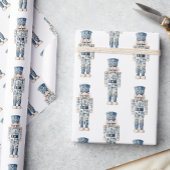 Blue and White Chinoiserie Christmas Nutcracker Geschenkpapier