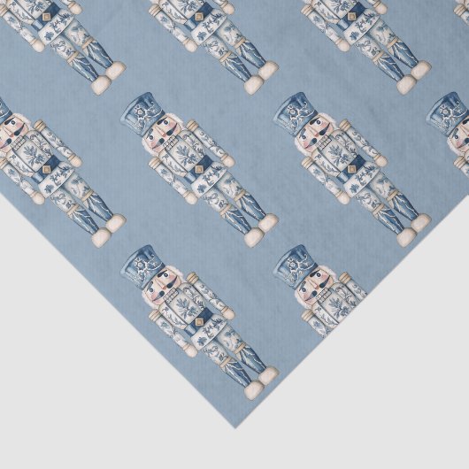 Blue and White Chinoiserie Christmas Nutcracker Seidenpapier (Ausschnitt)