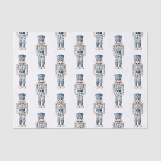 Blue and White Chinoiserie Christmas Nutcracker Seidenpapier (Vorderseite)