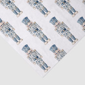 Blue and White Chinoiserie Christmas Nutcracker Seidenpapier (Ausschnitt)