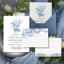 Blue and White Chinoiserie Floral Bridal Recipe