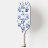 Blue and White Chinoiserie Floral Monogram Pickleb Pickleball Schläger (Links)