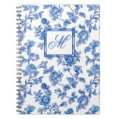 Blue and White Chinoiserie Monogram Notebook Notizblock (Vorderseite)