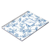 Blue and White Chinoiserie Monogram Notebook Notizblock (Linke Seite)