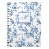 Blue and White Chinoiserie Monogram Notebook Notizblock (Vorderseite)