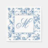 Blue and White Chinoiserie Monogram Notebook Serviette (Vorderseite)