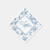 Blue and White Chinoiserie Monogram Notebook Serviette (Ecke)
