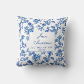 Blue and White Chinoiserie Mutter der Braut Kissen (Vorderseite)