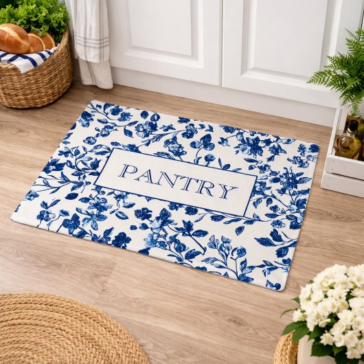 Blue and White Chinoiserie Pantry Fußmatte