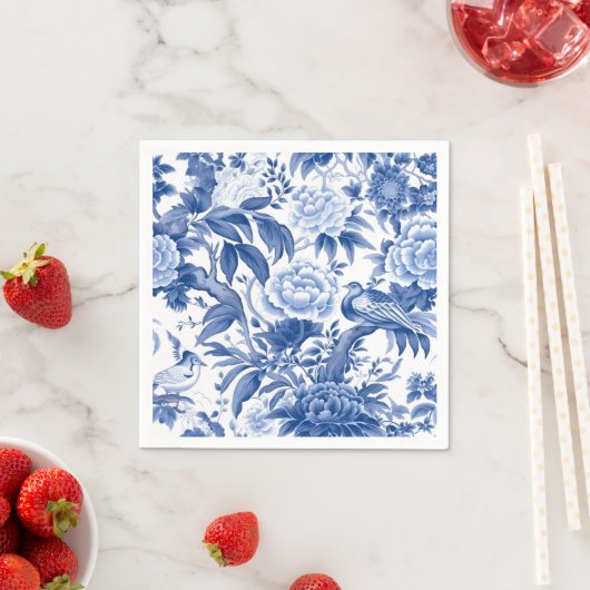 Blue and White Chinoiserie Paper Napkin Serviette (Beispiel)