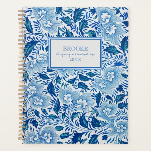 Blue and White Chinoiserie Planner Planer (Vorderseite)