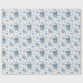 Blue and White Chinoiserie Weihnachten Geschenkpapier (Flach)