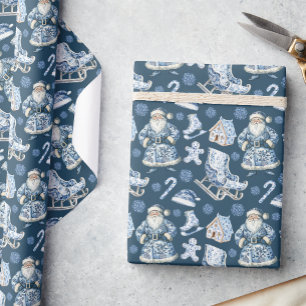 Blue and White Chinoiserie Weihnachten Geschenkpapier