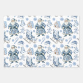 Blue and White Chinoiserie Weihnachten Geschenkpapier Set (Vorderseite 2)