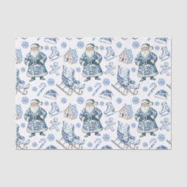 Blue and White Chinoiserie Weihnachten Seidenpapier