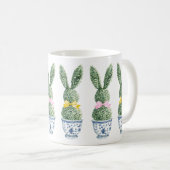 Blue and White Chinoiserie With Rabbit Topiary Kaffeetasse (VorderseiteRechts)