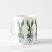 Blue and White Chinoiserie With Rabbit Topiary Kaffeetasse (Vorderseite Links)