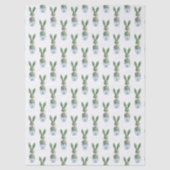 Blue and White Chinoiserie With Rabbit Topiary Seidenpapier (Vorderseite)