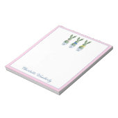 Blue and White Chinoiserie With Rabbits Topiary Notizblock (Rotiert)