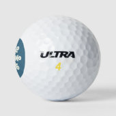 Blue and White Christmas Snowflake Golf Balls Golfball (Logo)